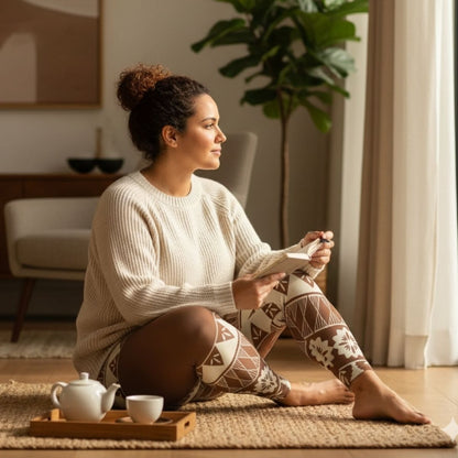 PasifikaOne Mid - Rise Leggings - Fiji Brown - AU/NZ/USA - The Koko Samoa