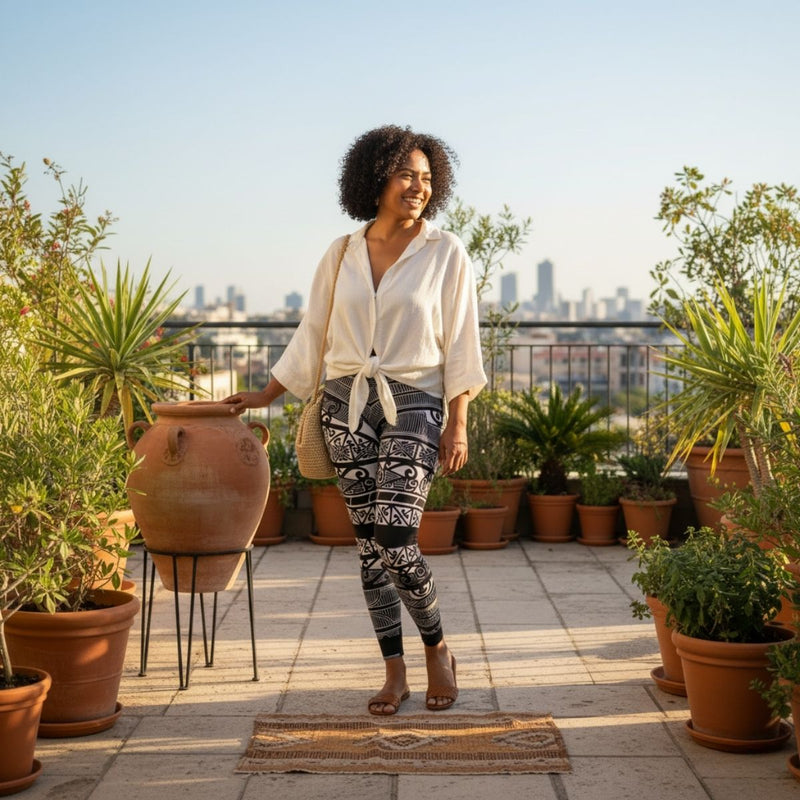 PasifikaOne Mid - Rise Leggings - Māori - AU/NZ/USA - The Koko Samoa