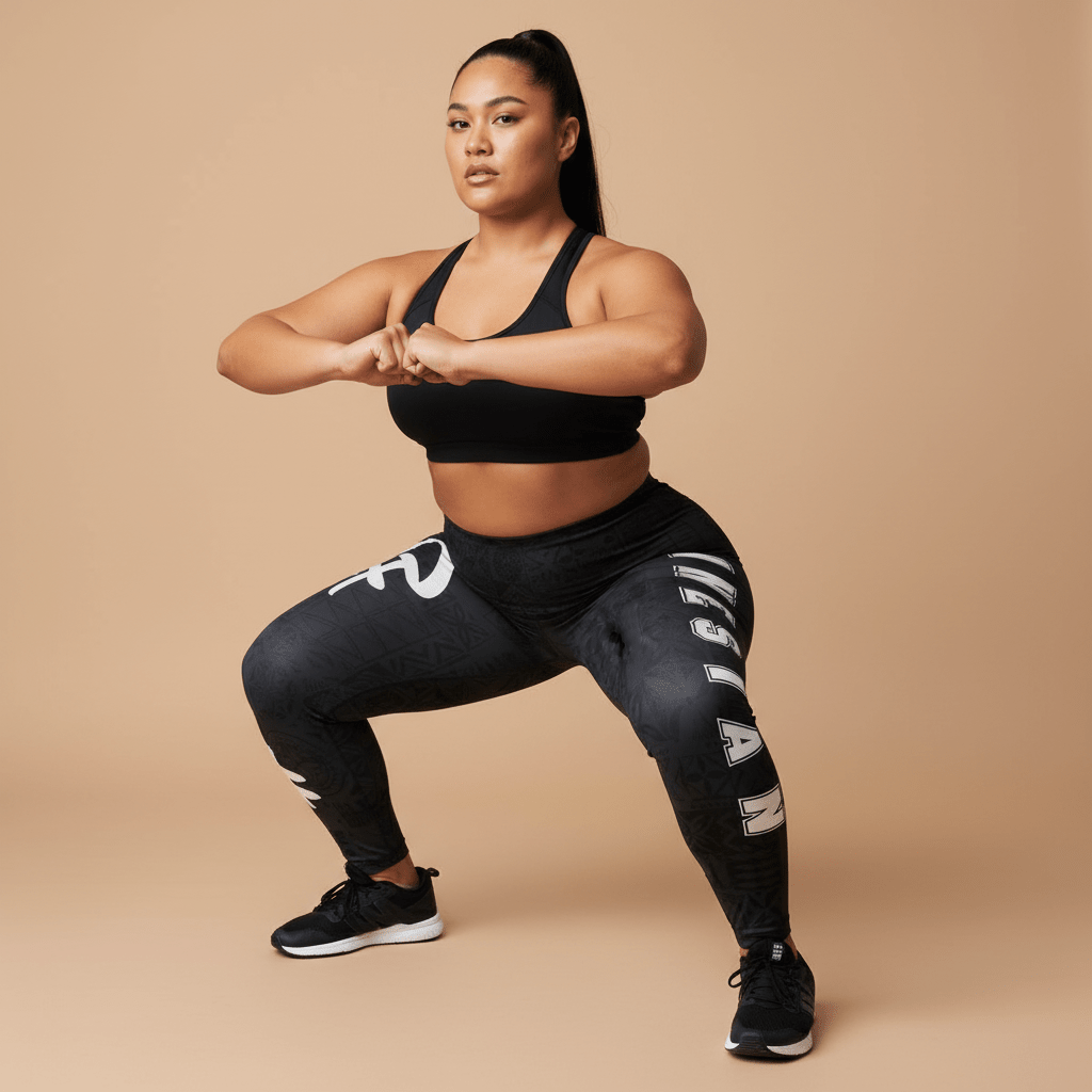 PasifikaOne Mid - Rise Leggings - Nesian Strength - AU/NZ/USA - The Koko Samoa