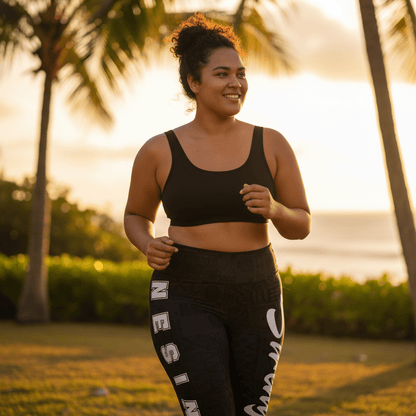 PasifikaOne Mid - Rise Leggings - Nesian Strength - AU/NZ/USA - The Koko Samoa