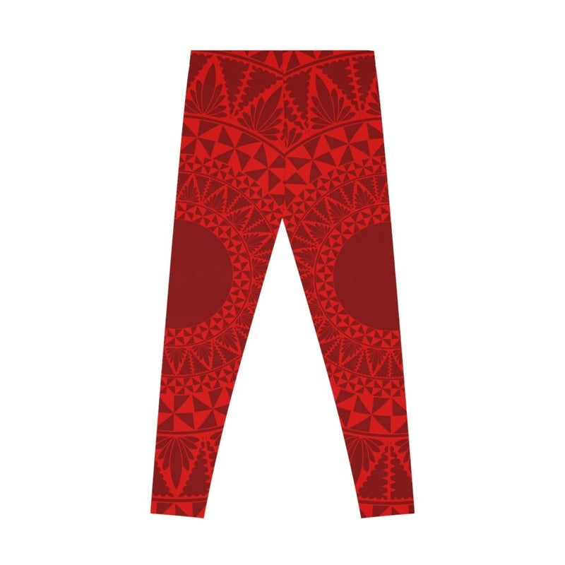 PasifikaOne Mid - Rise Leggings - Tonga Red - AU/NZ/USA - The Koko Samoa