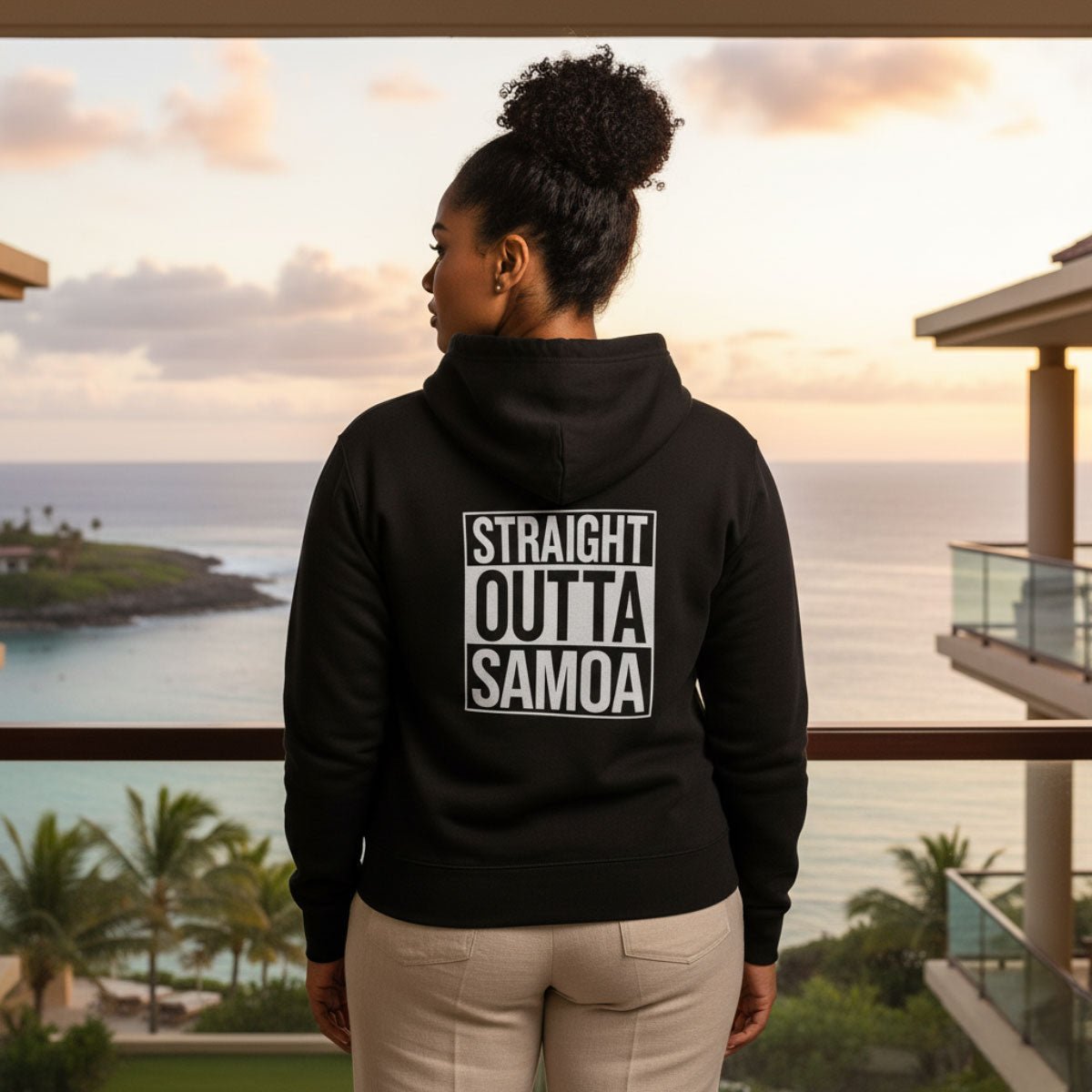 Black IslandSoft™ Hoodie by The Print Bar, premium straight outta AU/NZ hoodie in XS to 2XL size, casual and comfortable.