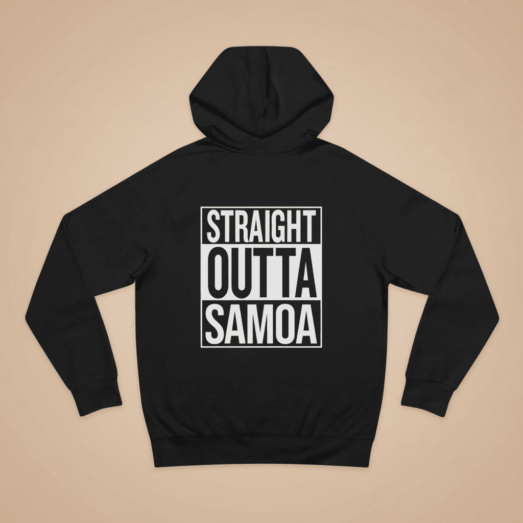 Black IslandSoft™ Hoodie by Printify, premium straight outta USA, available in XS to XL, showing front view with hoodie and logo.