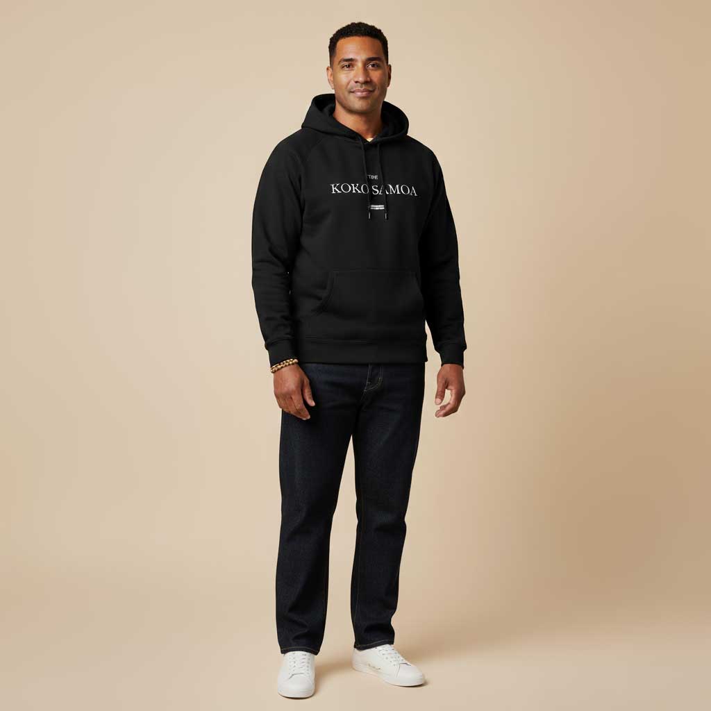 Black IslandSoft™ hoodie by Printify, premium classic hoodie in XS-XL size, made in the USA, shown on a plain background.
