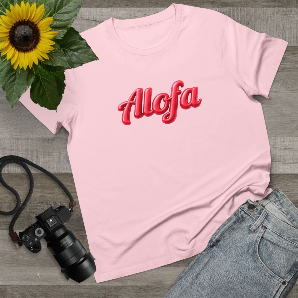 Black unisex soft women's Maple Tee by Alofa, made by Printify, featuring a comfortable, casual fit and classic design.