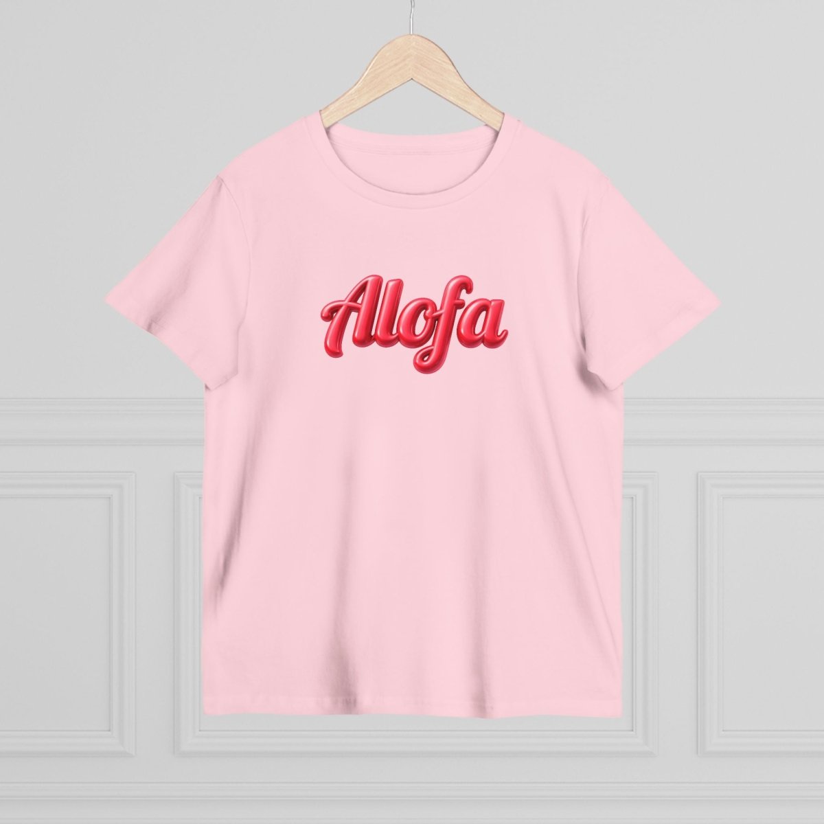 Unisex black Soft Women's Maple Tee by Alofa, made of soft fabric, shown on a model with a relaxed fit.