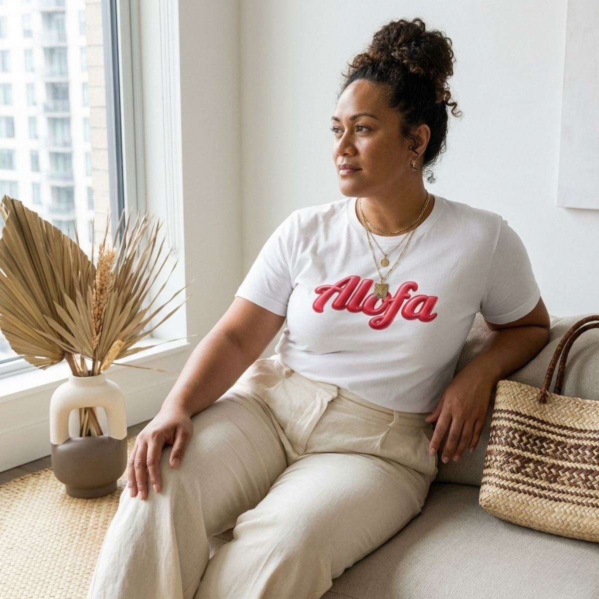 Black unisex Soft Women's Maple Tee by Alofa, featuring a comfortable fabric and casual style, designed for women and men.