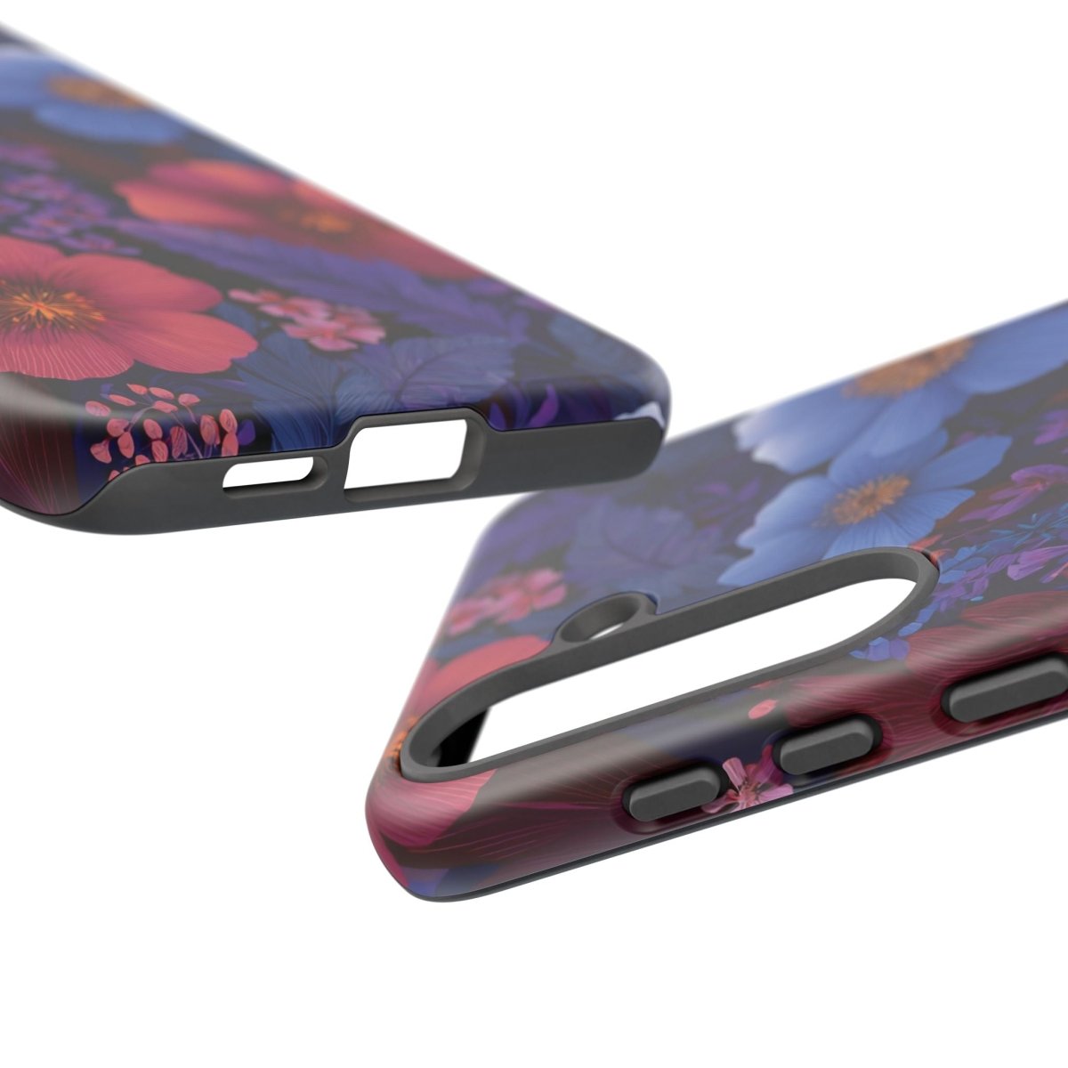 Samsung Tough Phone Case with Lavender Tropics design by Printify, featuring vibrant floral and tropical patterns for Samsung phones.