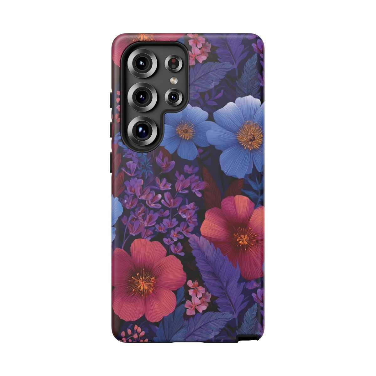 Samsung Tough Phone Case with Lavender Tropics design by Printify, featuring tropical patterns for Galaxy phones.