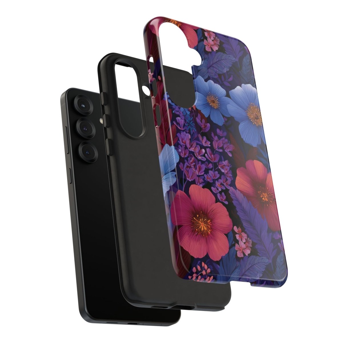 Samsung Tough Phone Case in Lavender Tropics design, durable protective cover for Galaxy phones with vibrant tropical pattern.