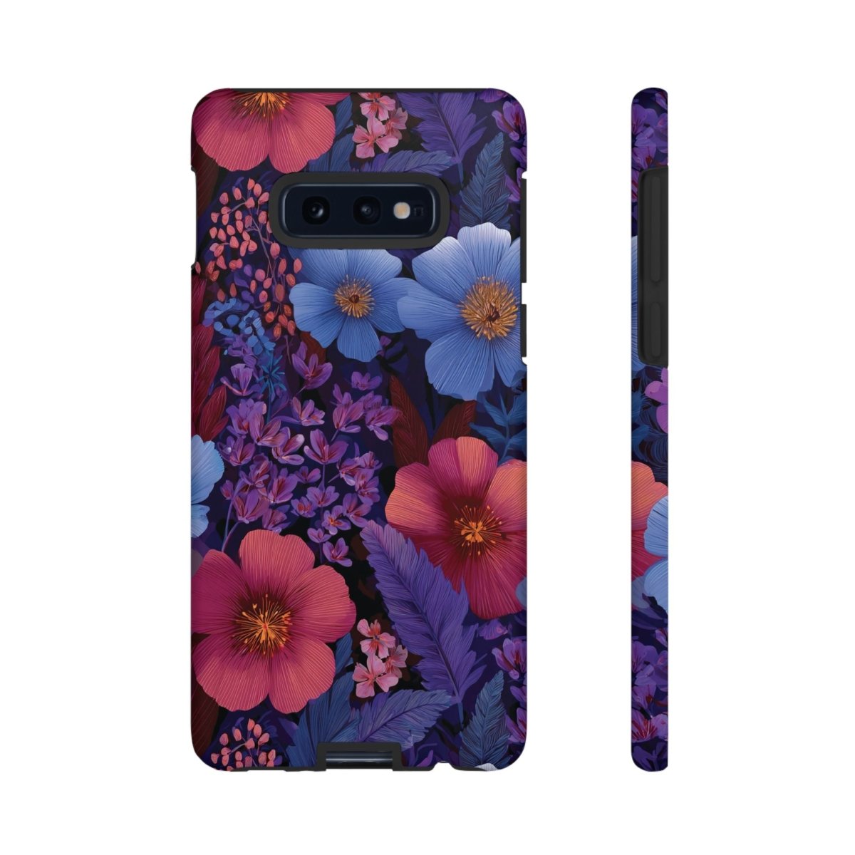 Samsung Tough Phone Case with Lavender Tropics, featuring tropical floral patterns on a durable phone case.