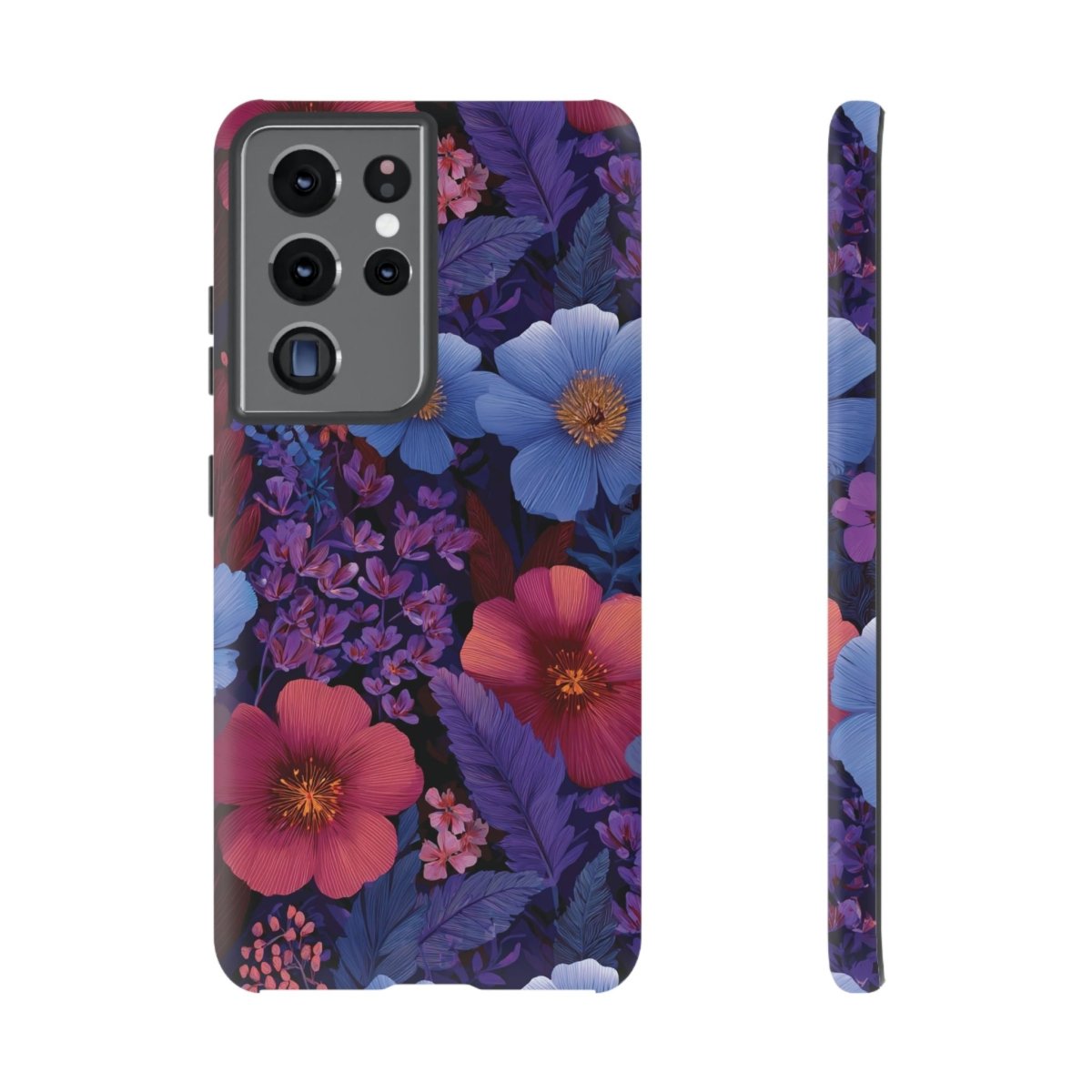 Samsung Tough Phone Case in Lavender Tropics, featuring vibrant tropical patterns for Galaxy smartphones.
