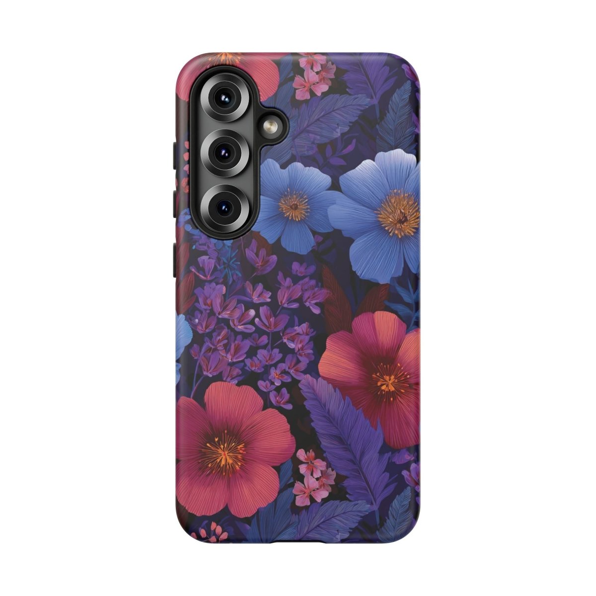 Samsung Tough Phone Case with Lavender Tropics design by Printify, featuring vibrant tropical patterns for Galaxy phones.