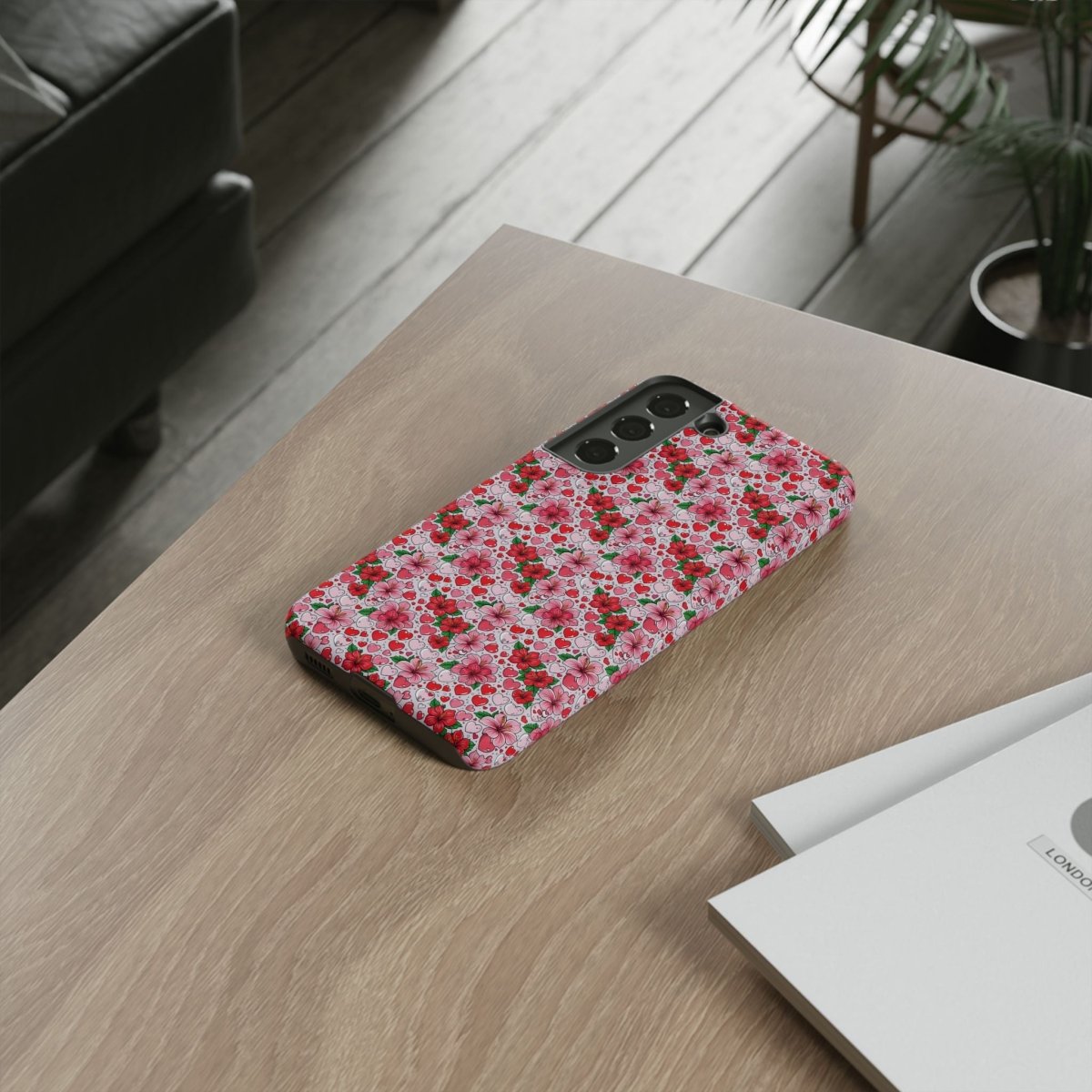 Samsung Tough Phone Case by Printify featuring Love & Aute design, protective cover for Galaxy phones with vibrant artwork.