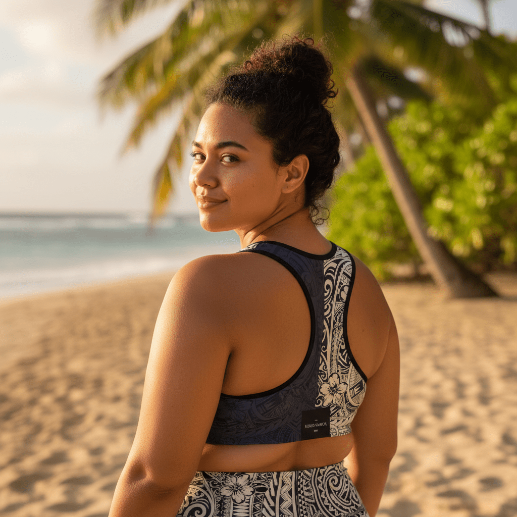 Seamless Sports Bra - Blue Bloom - AU/NZ/USA - The Koko Samoa