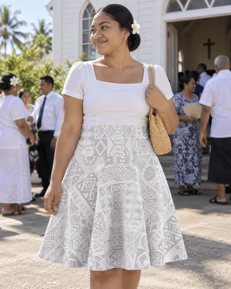 Skater Skirt - White Sunday - The Koko Samoa