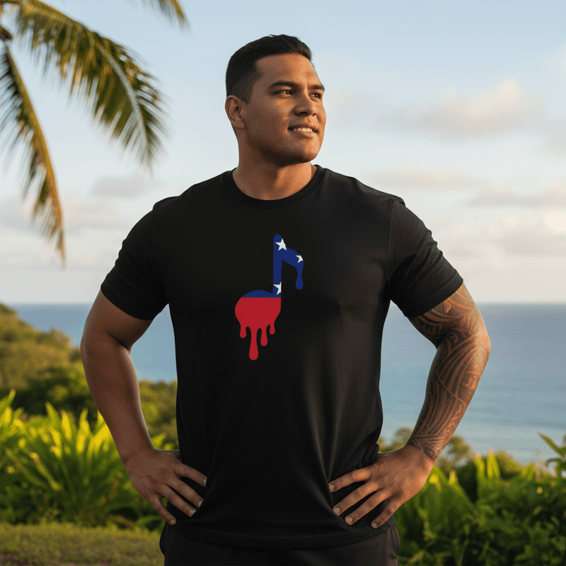Unisex soft T-shirt by Monster Digital featuring Samoan note design, casual fit, lightweight fabric, in a soft, comfortable style.