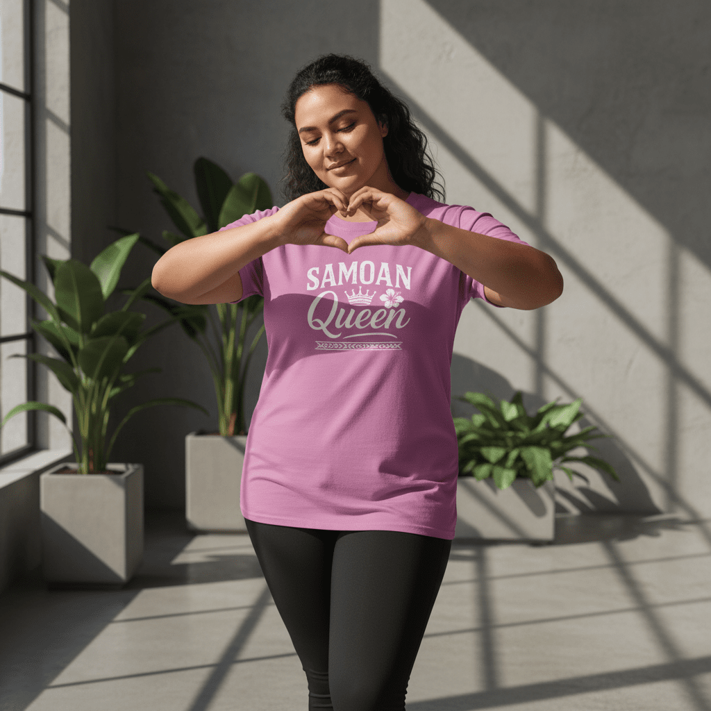 Unisex soft women's tee featuring a Samoan Queen design by Monster Digital, showcasing a comfortable fit and vibrant print.