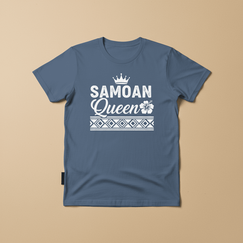 Unisex soft women's tee featuring a Samoan Queen design by Monster Digital, casual style, lightweight fabric, vibrant print.