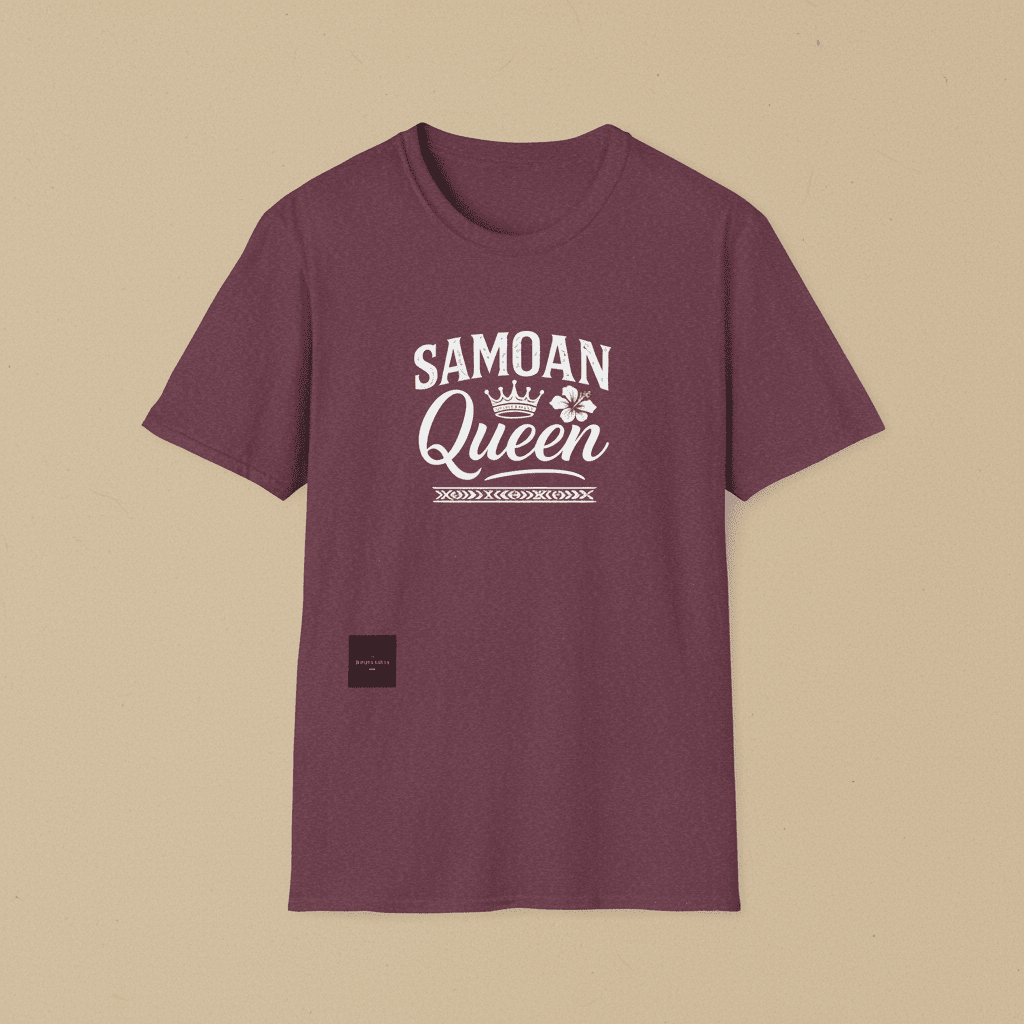 Unisex soft women's tee featuring Samoan Queen design by Monster Digital, showcasing a comfortable, casual fit.