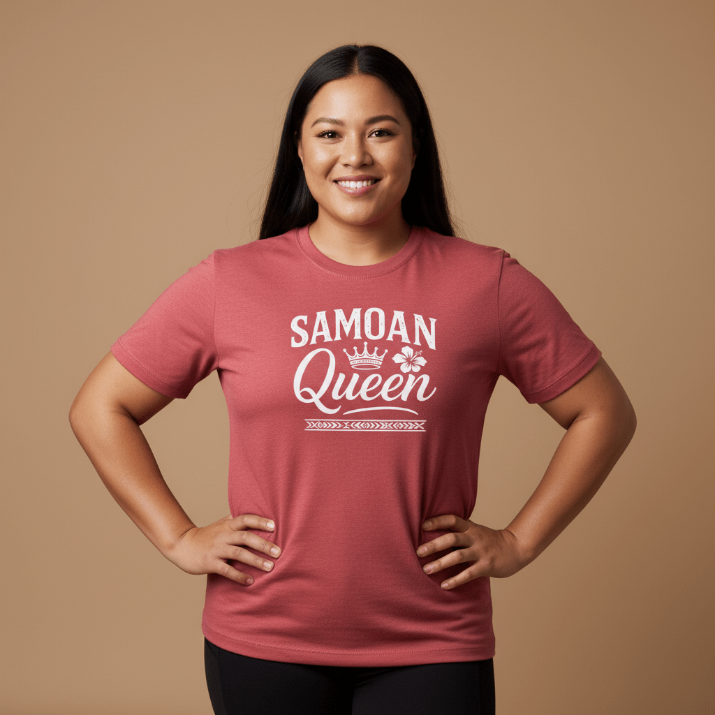 Soft women's Samoan Queen T-shirt by Monster Digital, featuring comfortable unisex design with vibrant print.