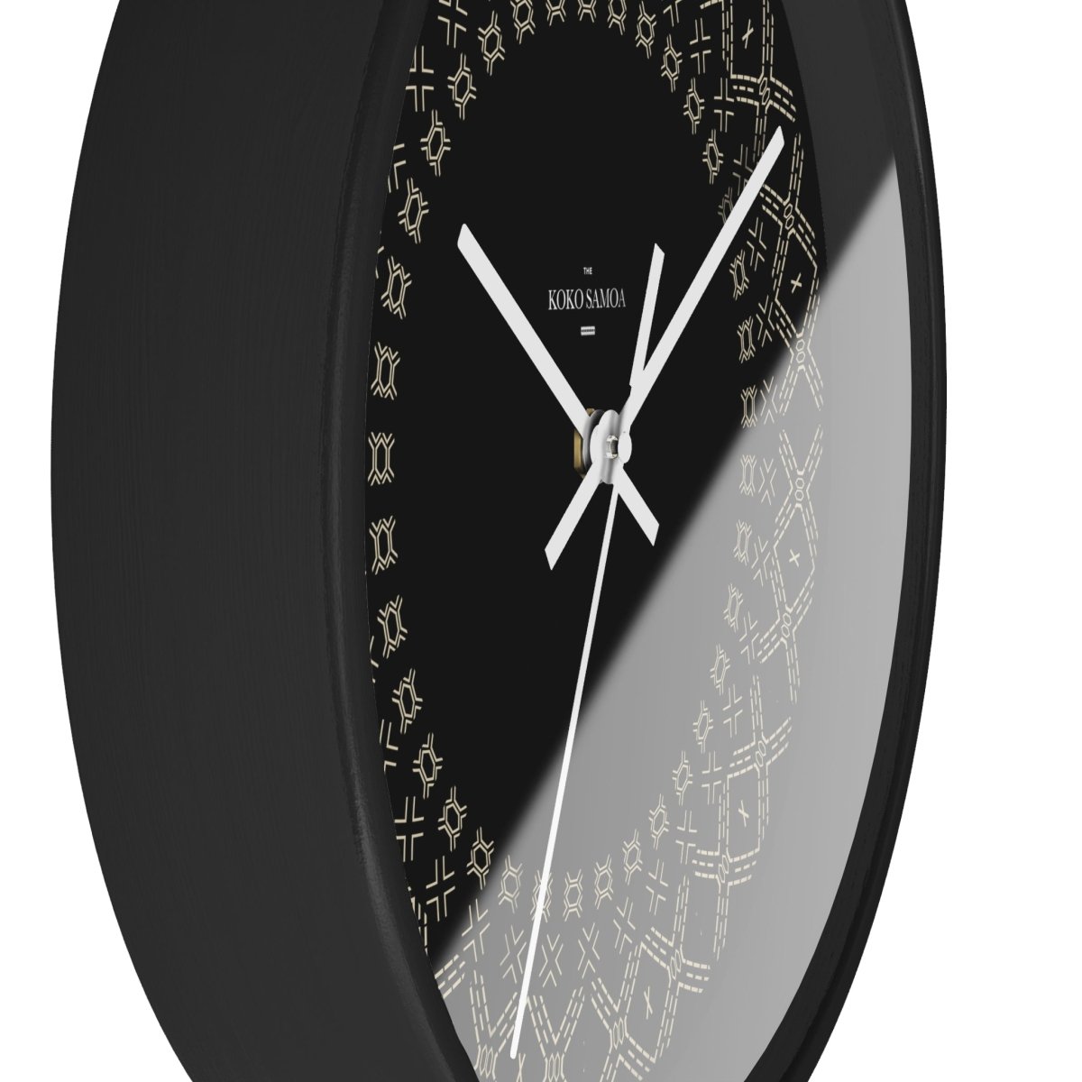 Black Spoke Malu wall clock, 10-inch (25cm) with white face, designed for AU/NZ/USA, stylish home or office decor.