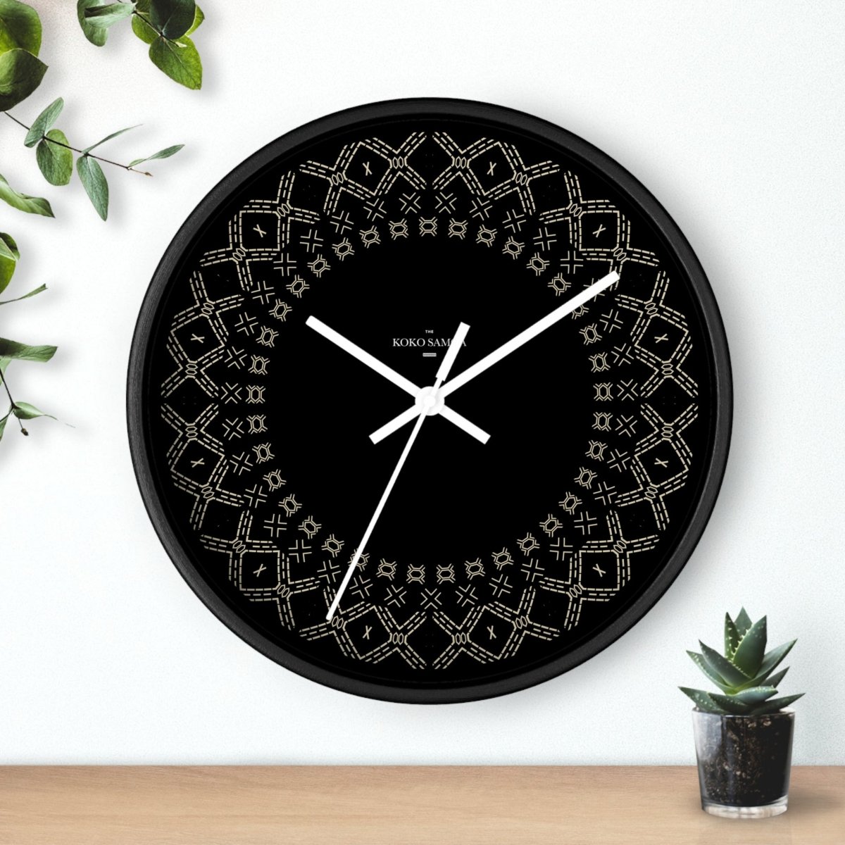 Spoke Malu 10-inch wall clock with black base and white face, suitable for AU, NZ, and USA home decor.