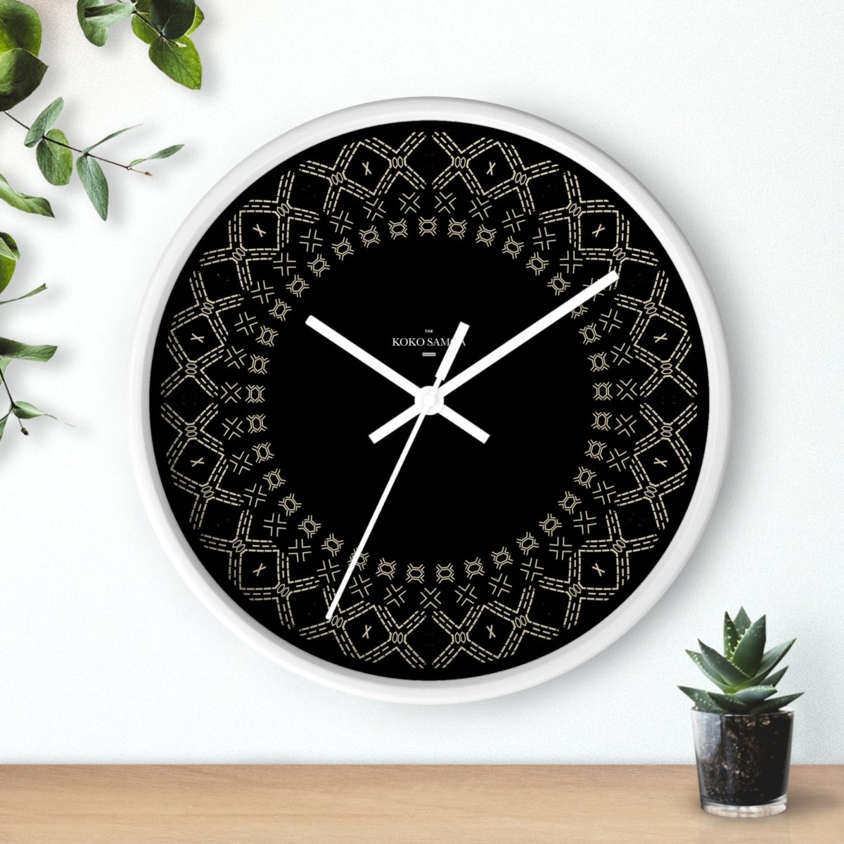 Spoke Malu 10-inch wall clock with black base and white face, ideal for AU, NZ, and USA homes and offices.