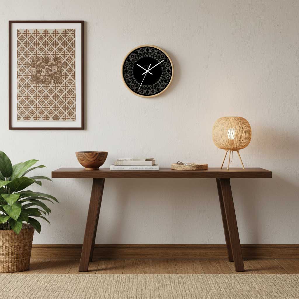 Black and white Spoke Malu 10-inch wall clock with a sleek design, suitable for AU, NZ, and US wall decor.