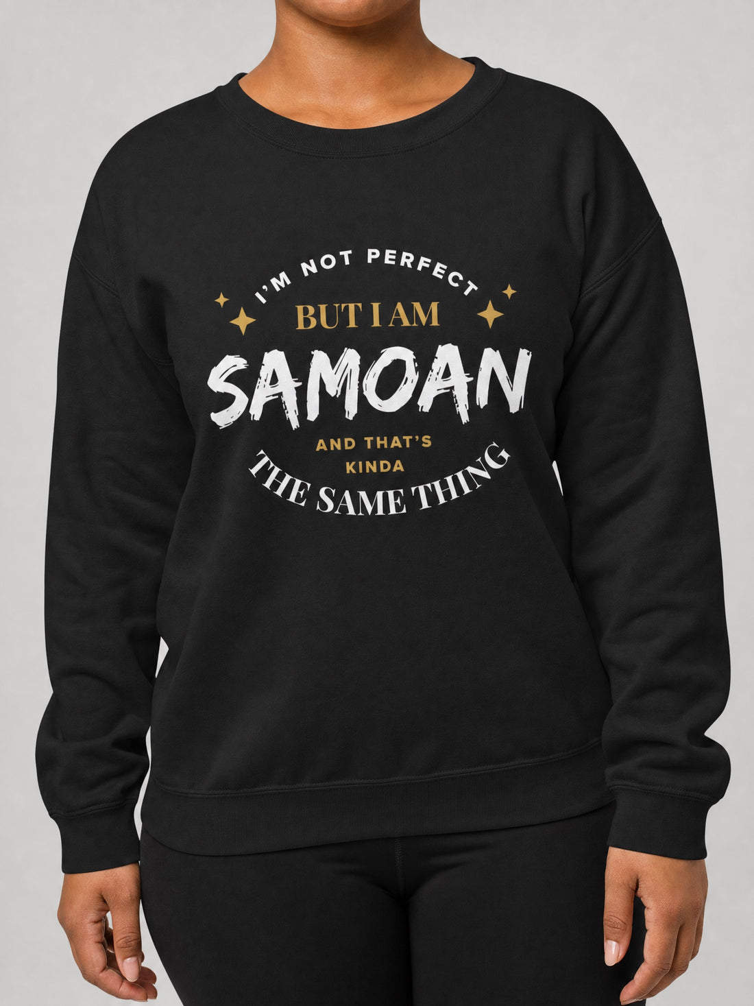 Unisex Heavy Sweatshirt - Not Perfect But Samoan on a light grey studio background