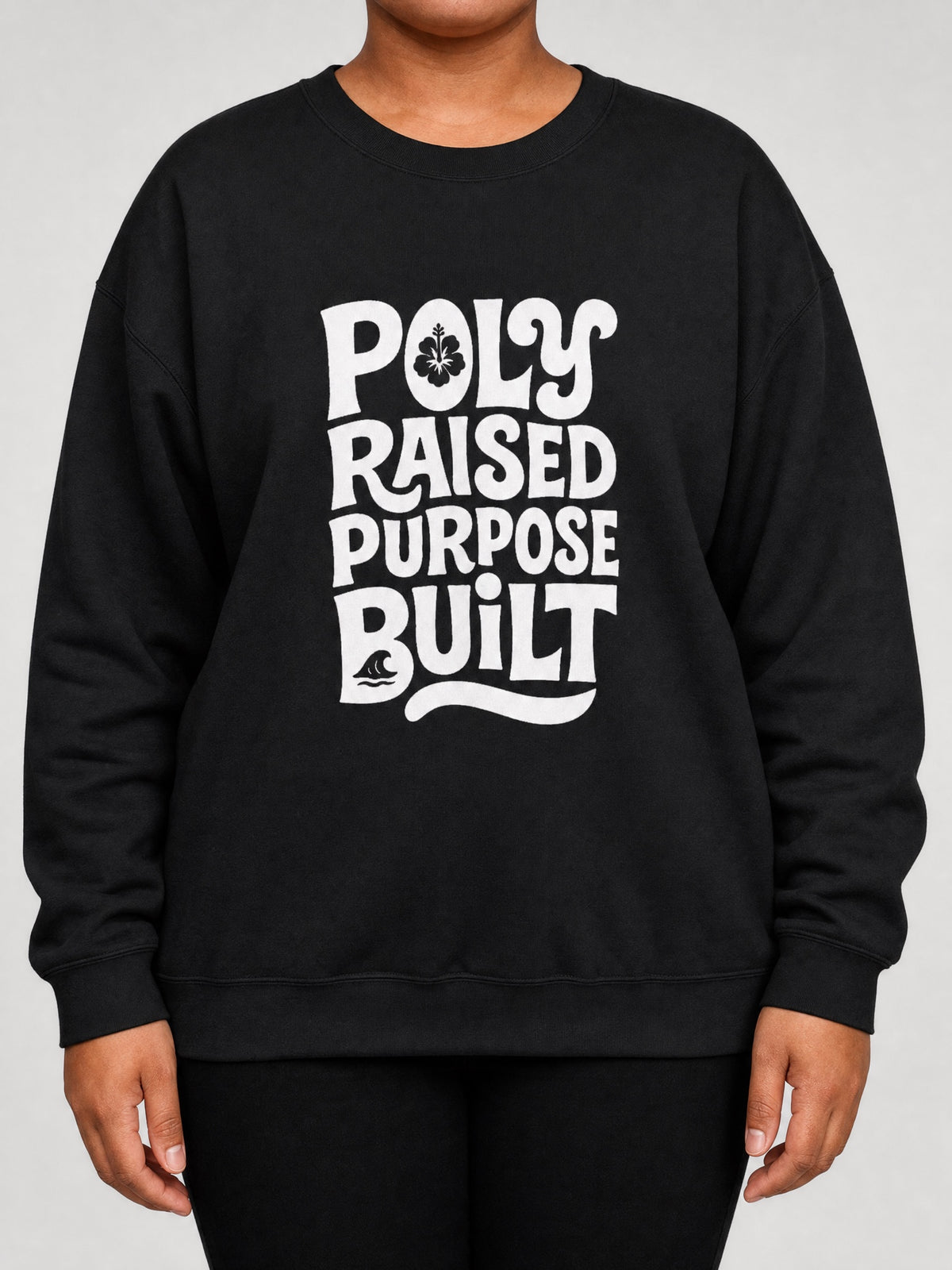 Unisex Heavy Sweatshirt - Poly Raised on a light grey studio background