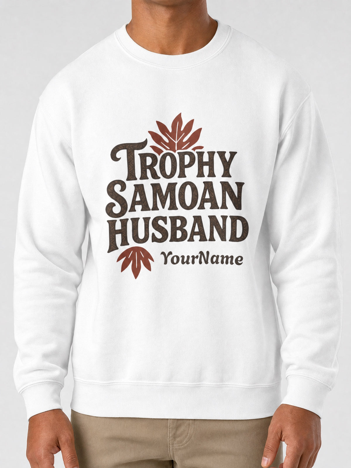Unisex Heavy Sweatshirt - Trophy Samoan Husband on a light grey studio background