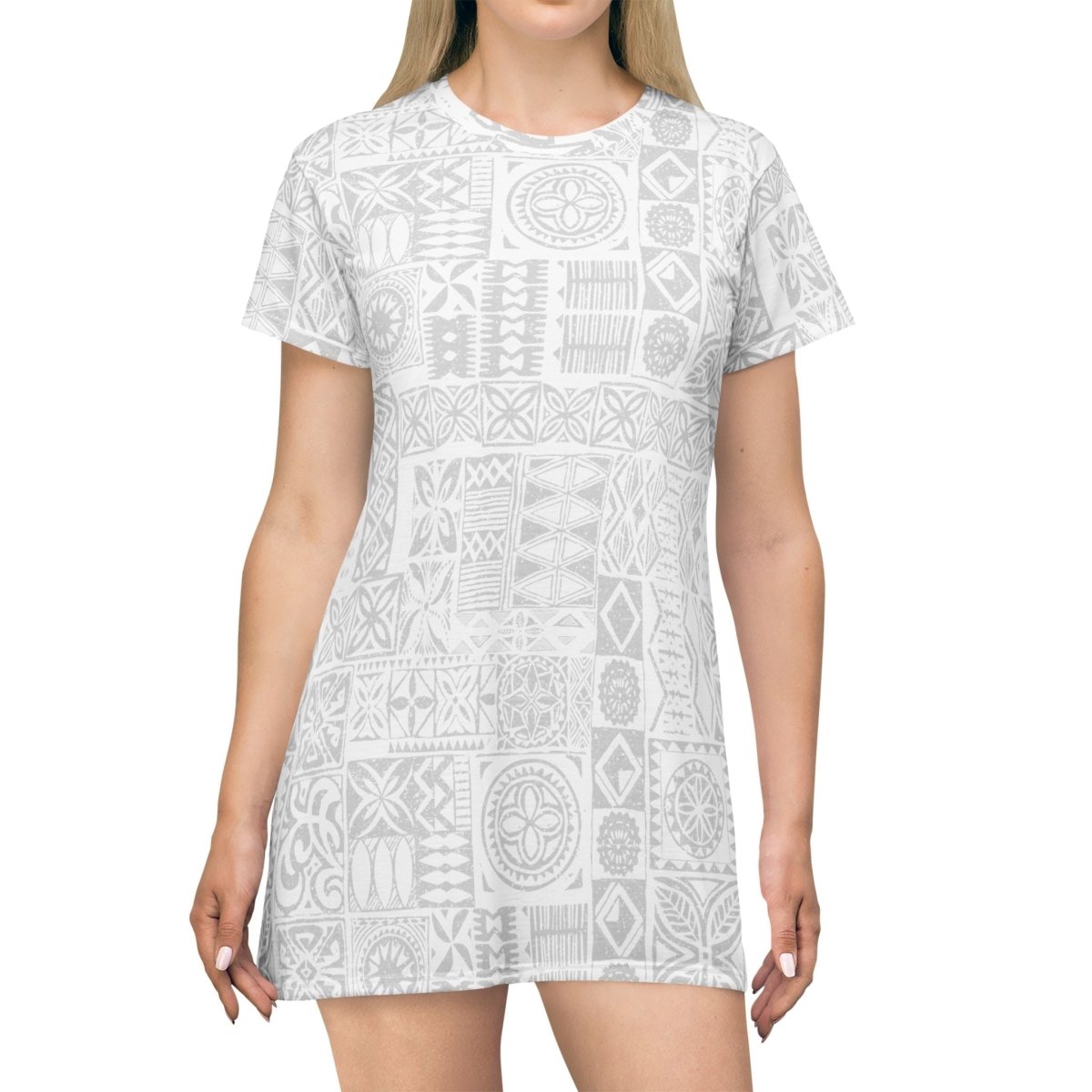 T-Shirt Dress - White Sunday - The Koko Samoa