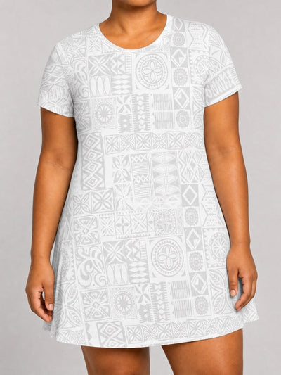 T-Shirt Dress - White Sunday