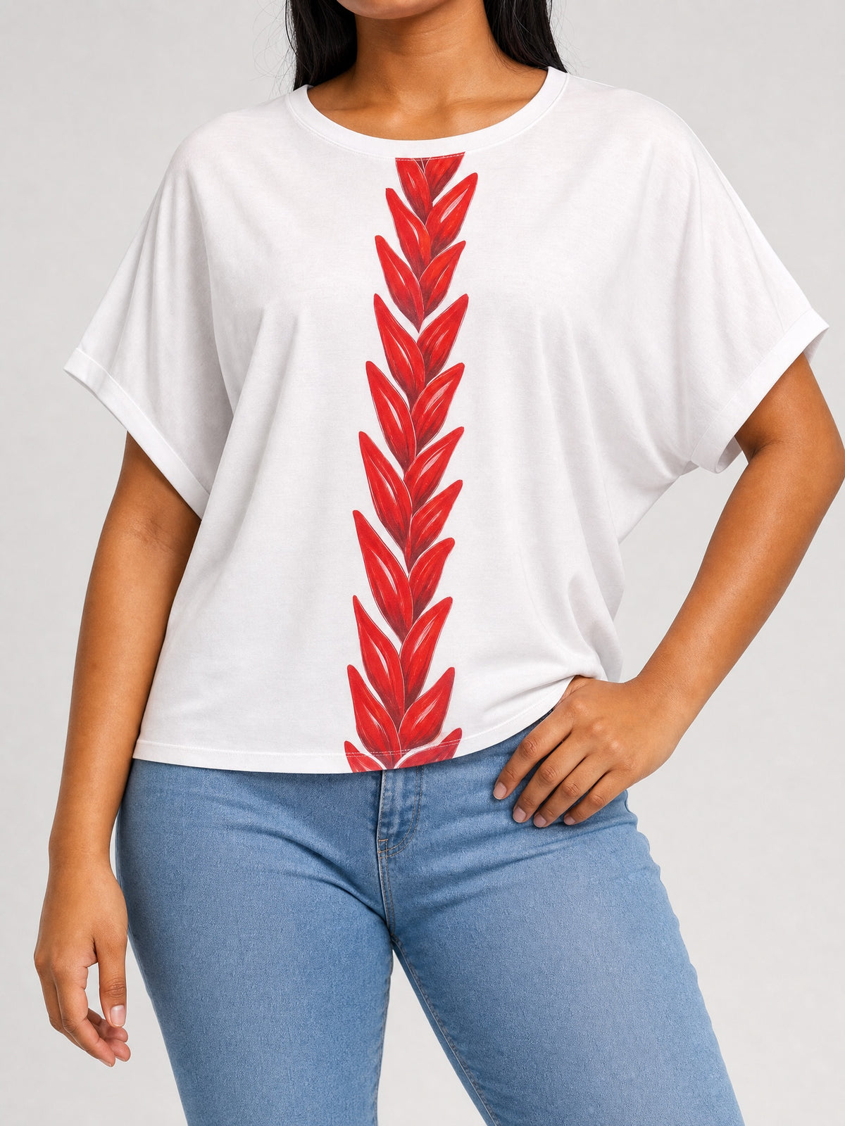 Dolman Tee - Ula Fala on a light grey studio background