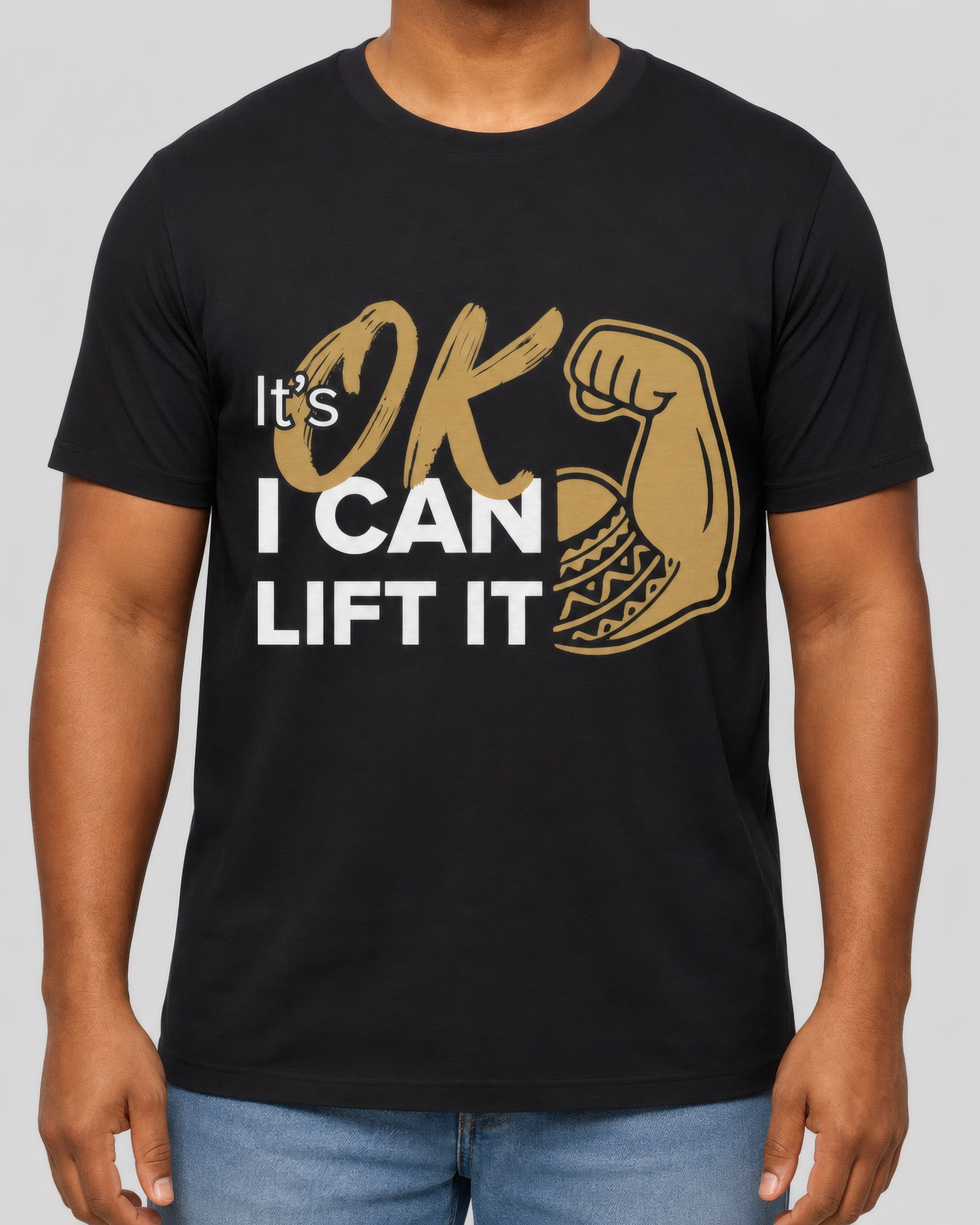Soft Unisex Tee - I Can Lift It on a light grey studio background