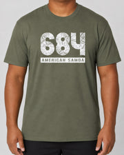 Unisex Tee - 684 American Samoa on a light grey studio background
