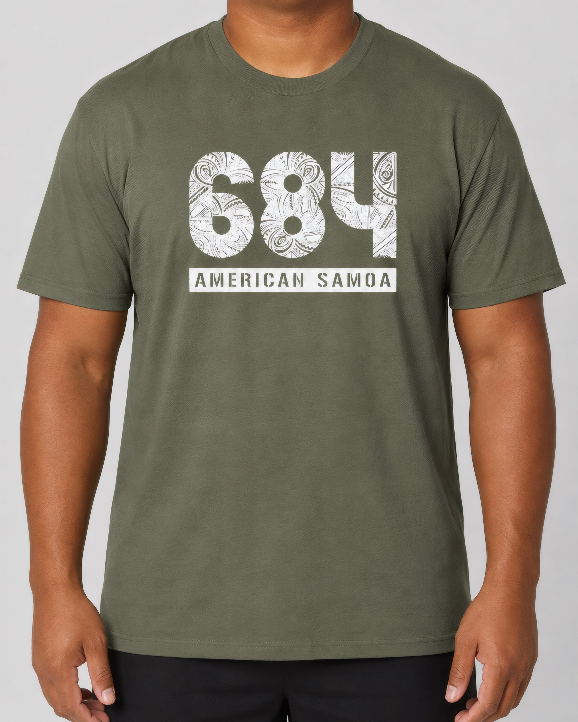 Unisex Tee - 684 American Samoa on a light grey studio background