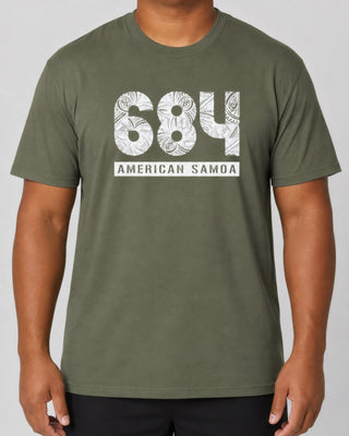 Unisex Tee - 684 American Samoa on a light grey studio background
