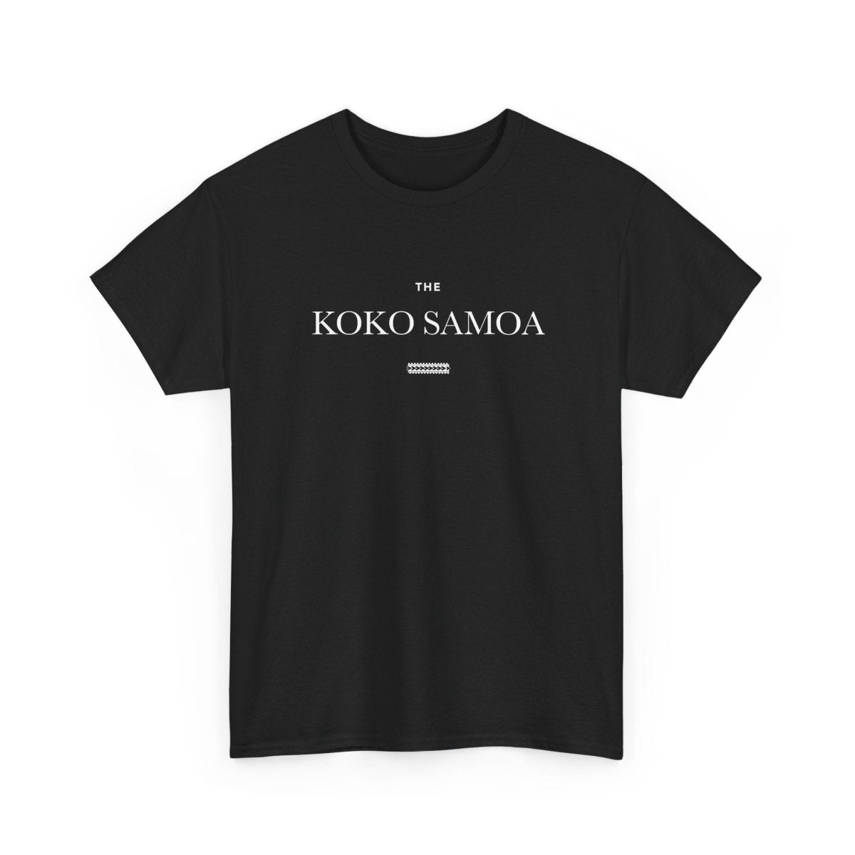 Black heavy unisex tee with the The Brand Classic print, The Koko Samoa