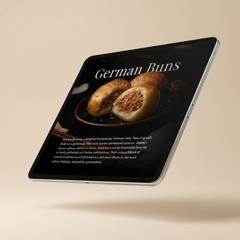 E-Book cover for Samoan Delights cookbook by The Koko Samoa featuring traditional Samoan recipes and cuisine.