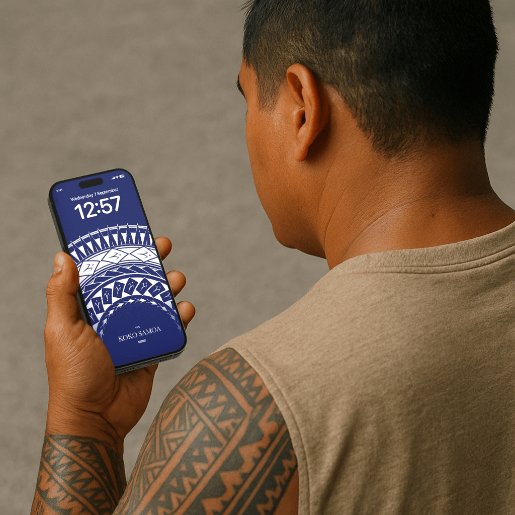 Samoan Arrows phone wallpaper by The Koko Samoa featuring traditional Polynesian arrow patterns for mobile devices.