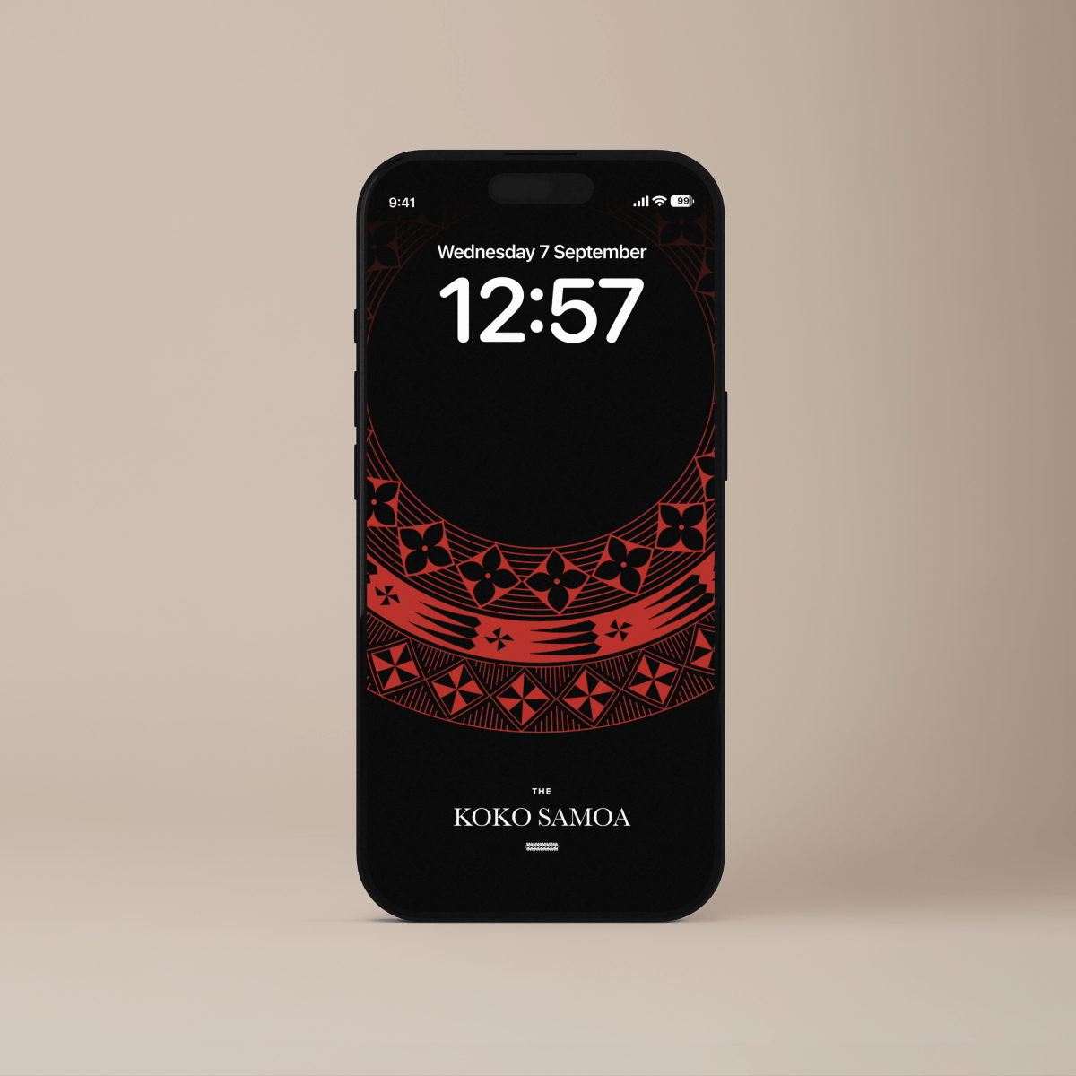 Tongan Red phone wallpaper from The Koko Samoa, featuring vibrant red design for mobile screens.