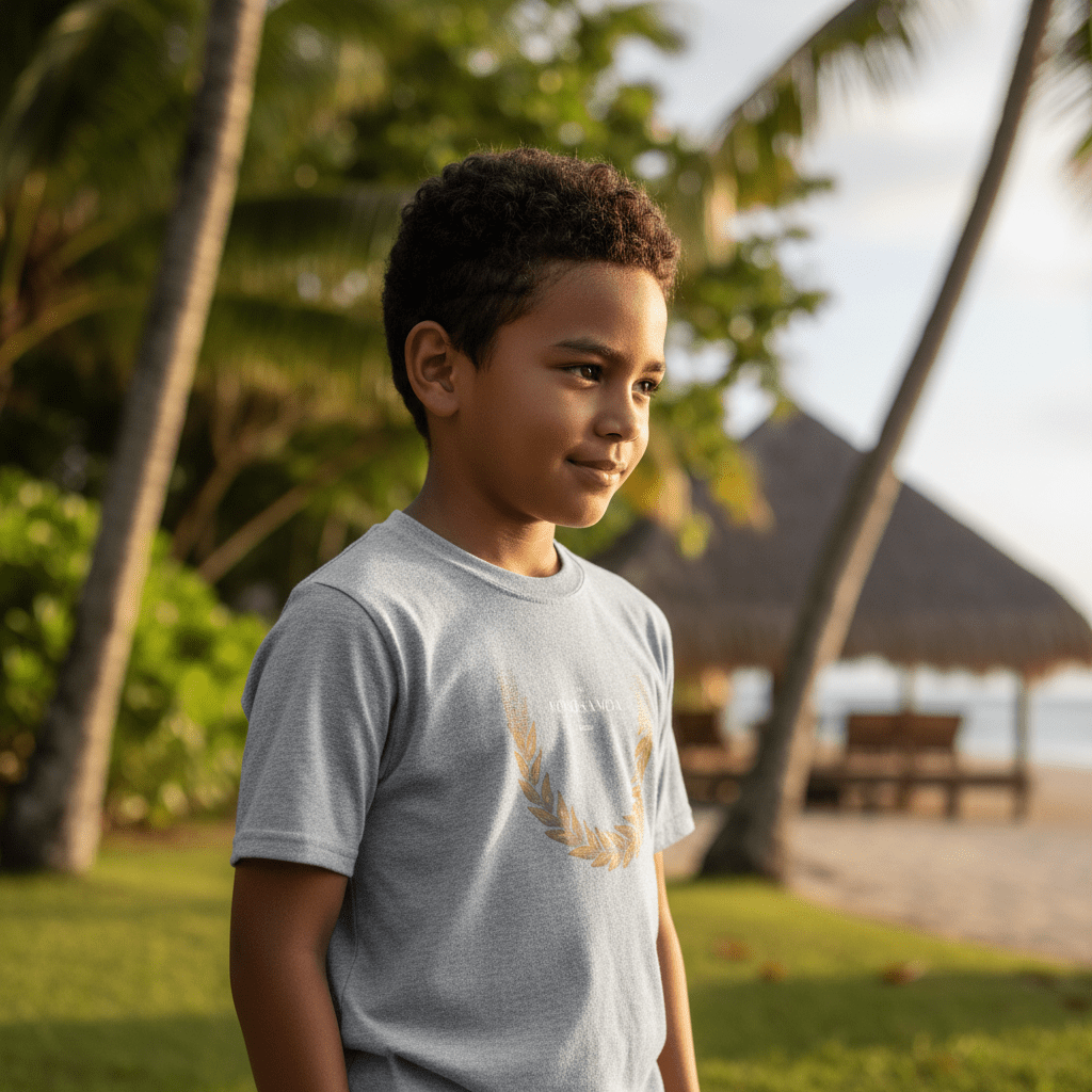 Ula Fala Brown kids tee, The Koko Samoa