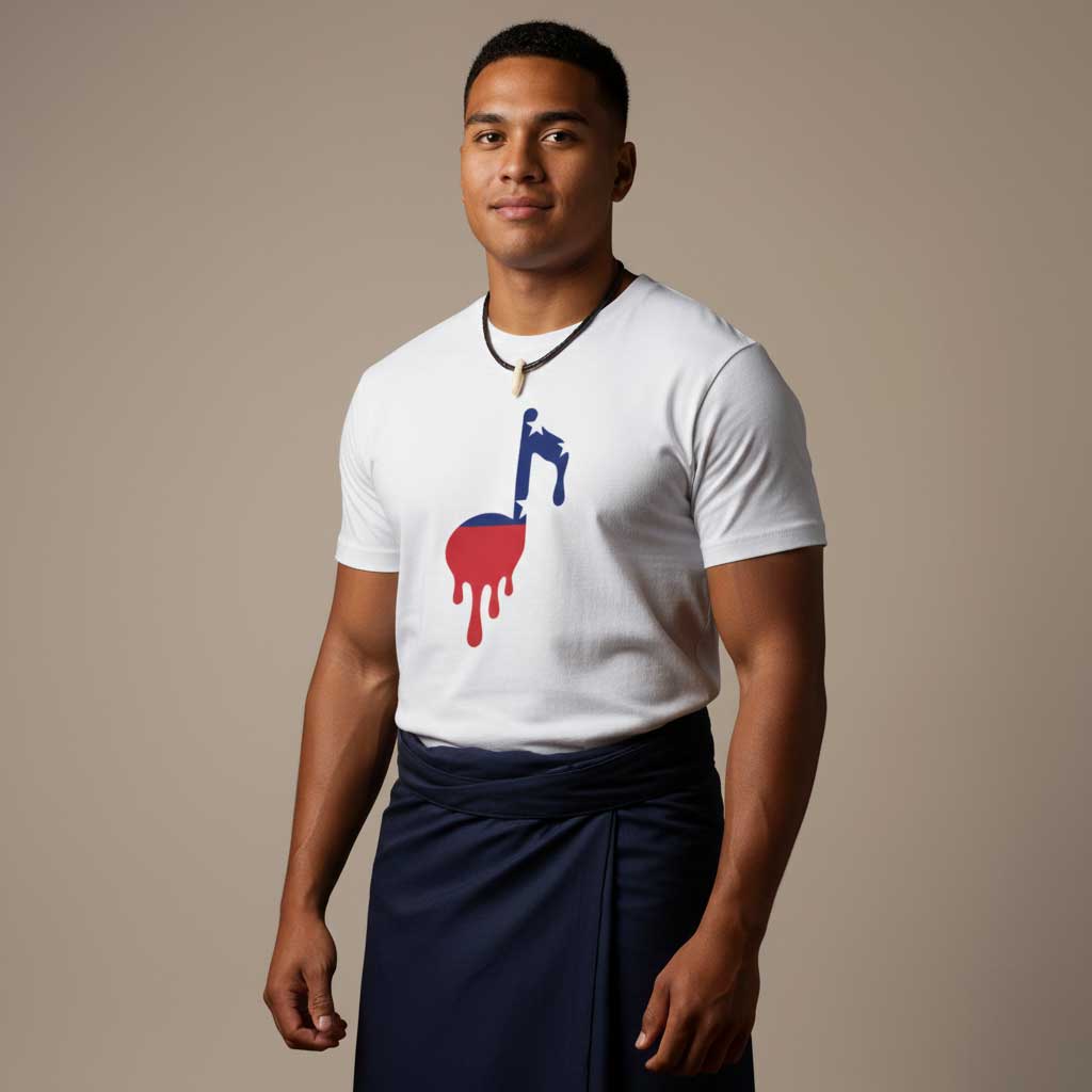 Unisex soft T-shirt by Monster Digital featuring Samoan Note design on ash-colored fabric.