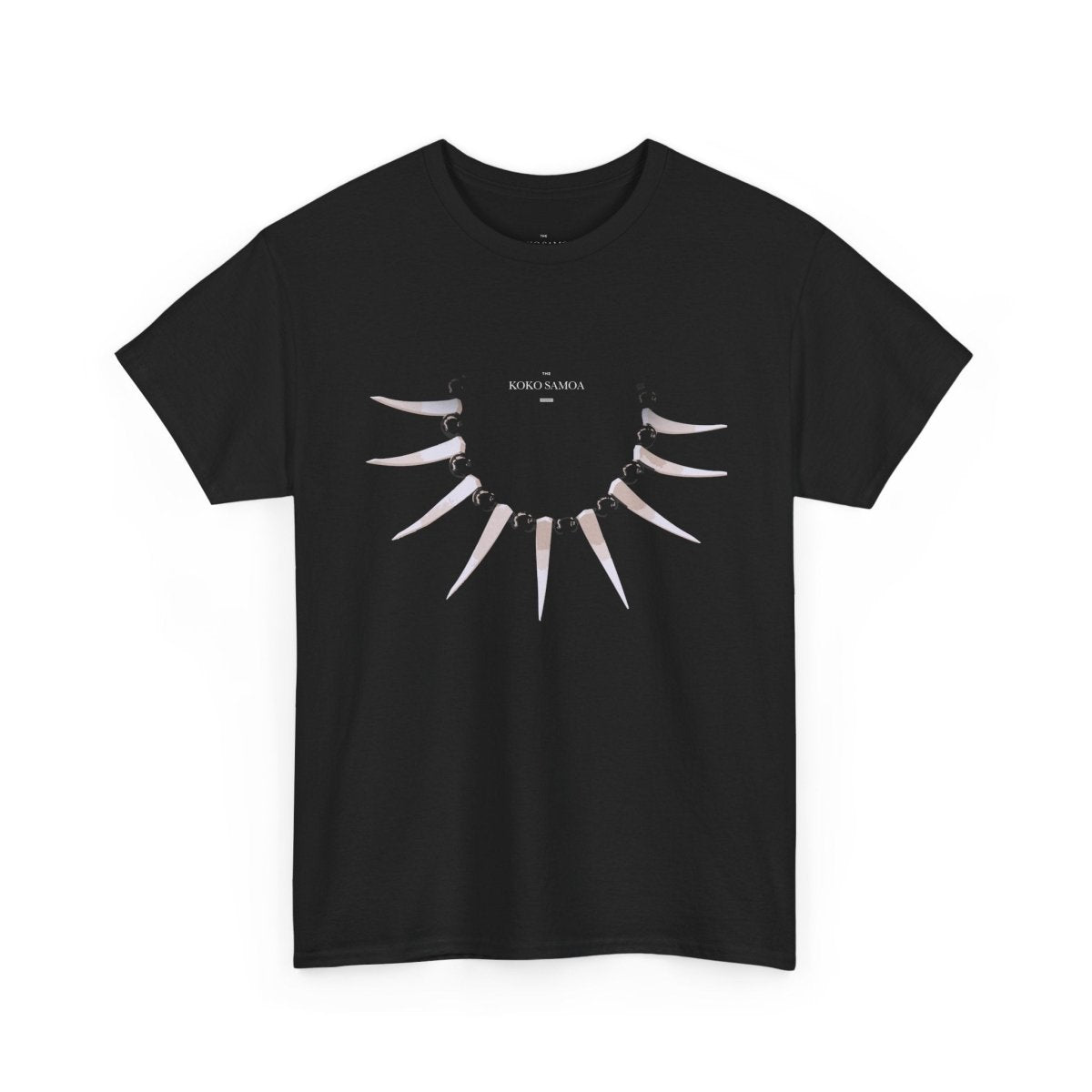 Black heavy unisex tee with the Ula Nifo print, The Koko Samoa