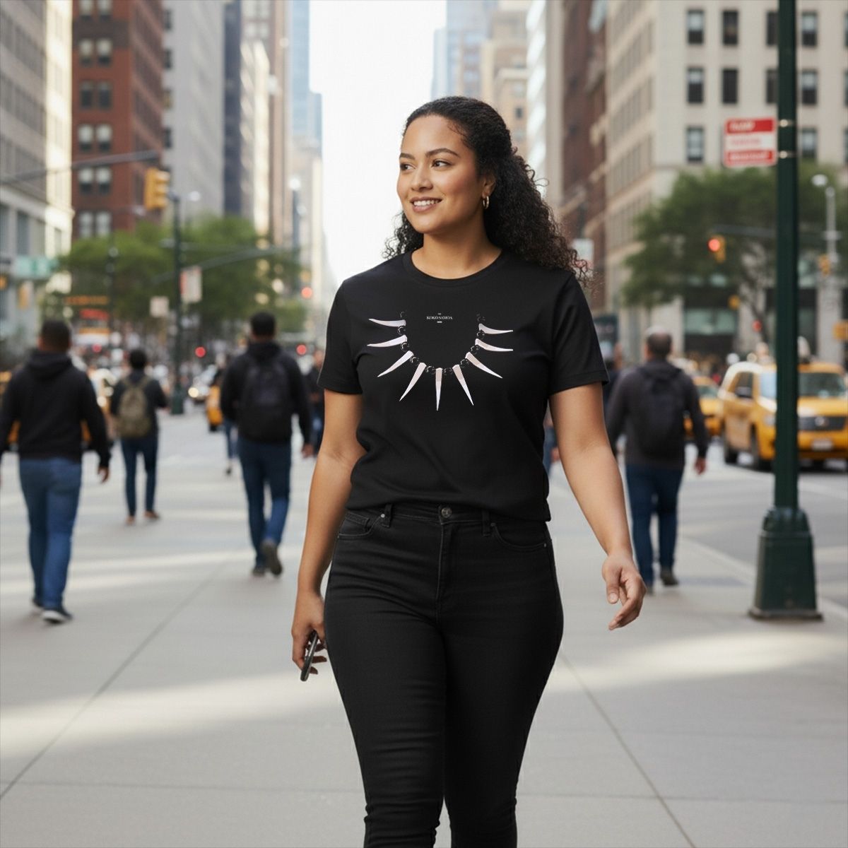 Black Monster Digital Heavy Unisex Tee featuring Ula Nifo print, showcasing a comfortable, durable design for everyday wear.