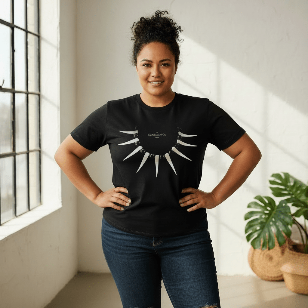 Black heavy unisex tee with the Ula Nifo print, The Koko Samoa