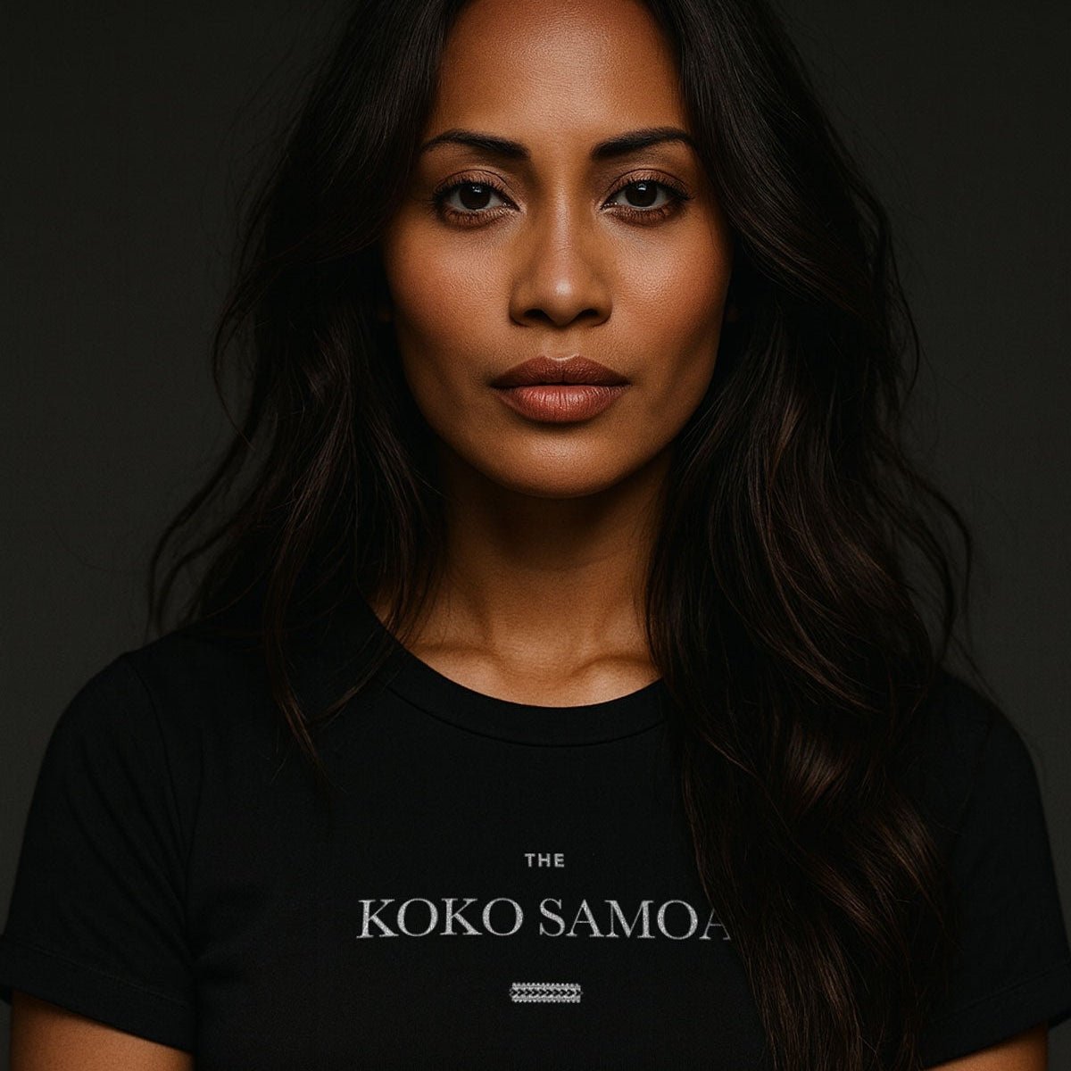 Black heavy unisex tee with the The Brand Classic print, The Koko Samoa