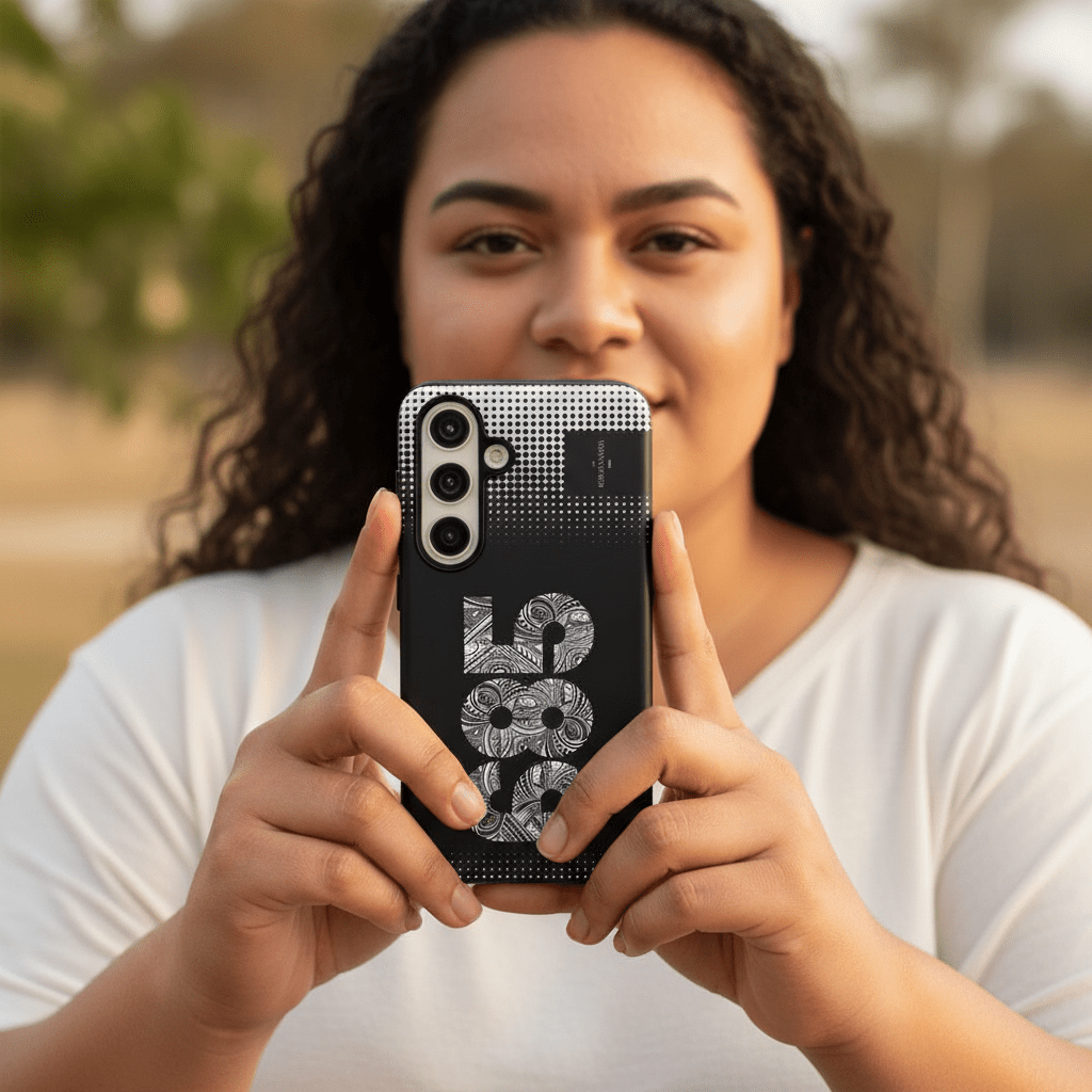 Tough Phone Case 685 for AU/NZ/USA, rugged protective cover with tropical Koko Samoa design for smartphones.